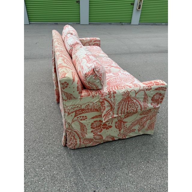 Edward Ferrell & Manuel Canovas Cream Coral Pali Print Sofa For Sale In Naples, FL - Image 6 of 12
