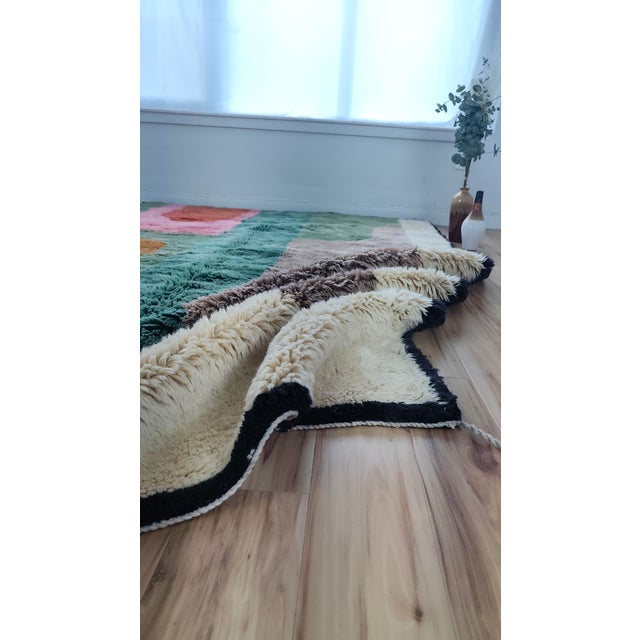 Cream Handmade Moroccan Beni Mrirt Rug, Color Block Abstract, 10' X 6'8" For Sale - Image 8 of 15