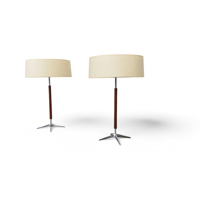 Yellow Pair of Gerald Thurston Mid Century Table Lamps, Unmarked For Sale - Image 8 of 8