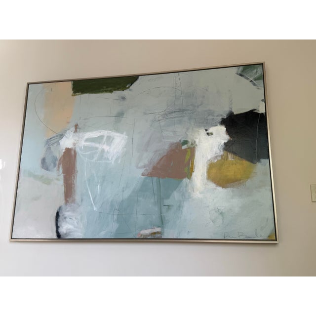 Sky Blue Huge Renee Bouchon Abstract Acrylic Painting For Sale - Image 8 of 11