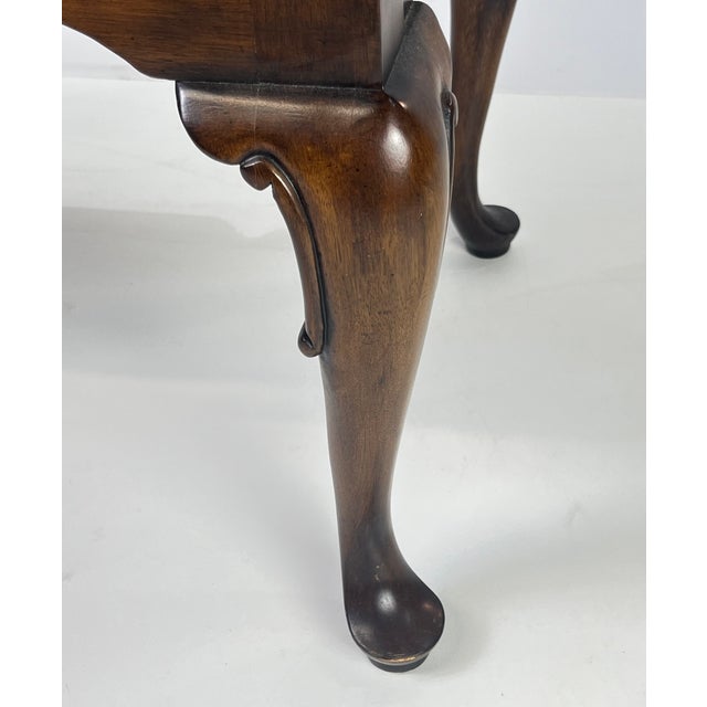 Vintage Hekman Queen Anne Style Walnut Burl Lowboy Dressing Table / Side Accent Chest For Sale - Image 10 of 15