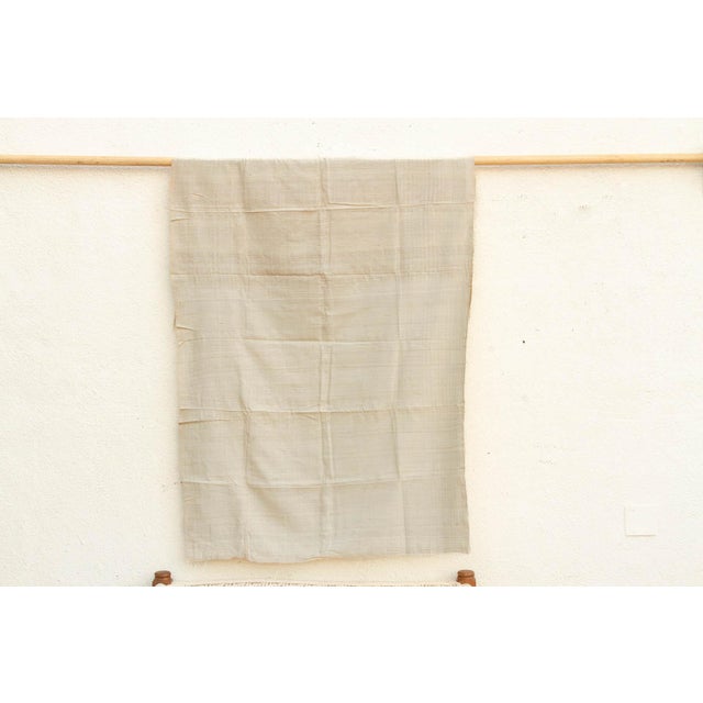 1990s Organic Peace Silk Throw, Pale Birch For Sale - Image 5 of 5