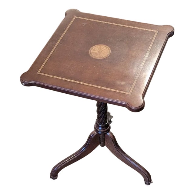 Vintage MCM Bombay Co Flip Top Tripod Occasional Side Table For Sale