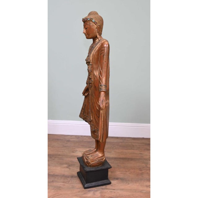 Carved Thai Buddha Statue, 1930s For Sale - Image 10 of 15