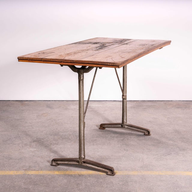 1930s French Cast Base Small Dining Table, 1930s For Sale - Image 5 of 9