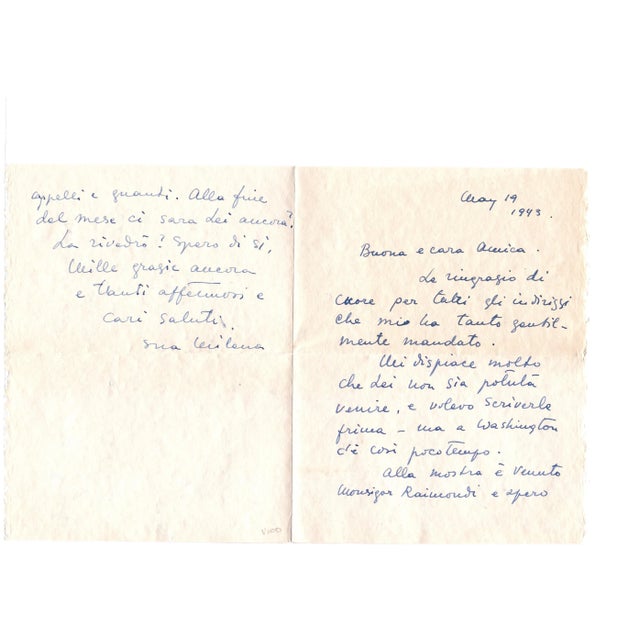 Gray Milena Barilli, Letters by Milena Barilli to the Countess Pecci Blunt, 1943/1937 For Sale - Image 8 of 8