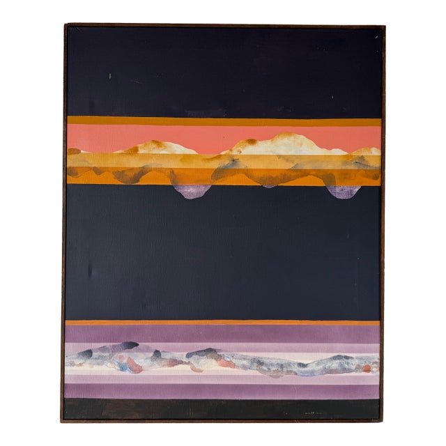 1979 John Almquist “Dream Series – Earth #7” Expressionist Abstract Oil on Canvas Painting, Framed For Sale