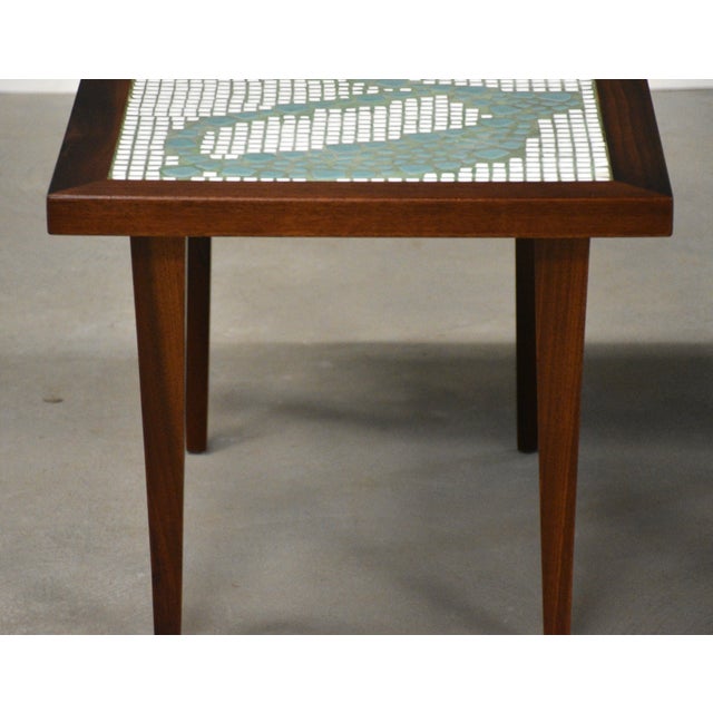 1960s Walnut & Tile MCM End Tables- A Pair For Sale In Boston - Image 6 of 6