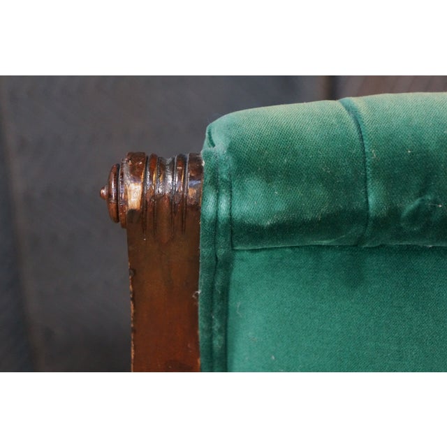 Antique Victorian Eastlake Walnut Ball & Stick Settee Loveseat Corner Chair 34" For Sale - Image 16 of 18
