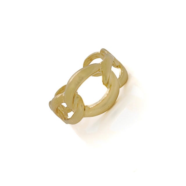 Contemporary Stylish Adjustable Mira Gold Ring, Size 5 For Sale - Image 3 of 9
