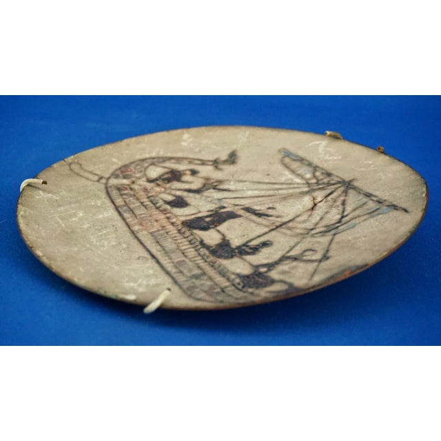 Fire-Enamelled Copper Plate with Odyssey Ulysses Voyage Motig from B.M.B. Manufacture, Florence, 1920s For Sale - Image 10 of 18