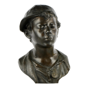 Giovanni De Martino Bronze Bust of Young 'Scugnizzo' Boy