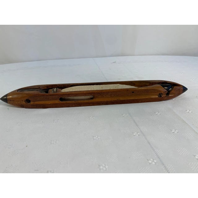 Antique Draper Mills Wooden Shuttle and Thread Spindle For Sale - Image 9 of 11