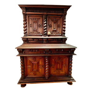 Early 18th Century Early Carved Walnut Duex Corps Buffet