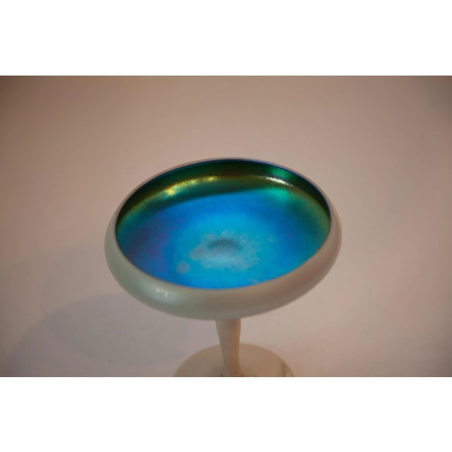 Art Deco 1930s Steuben Blue Aurene Calcite Compote For Sale - Image 3 of 7