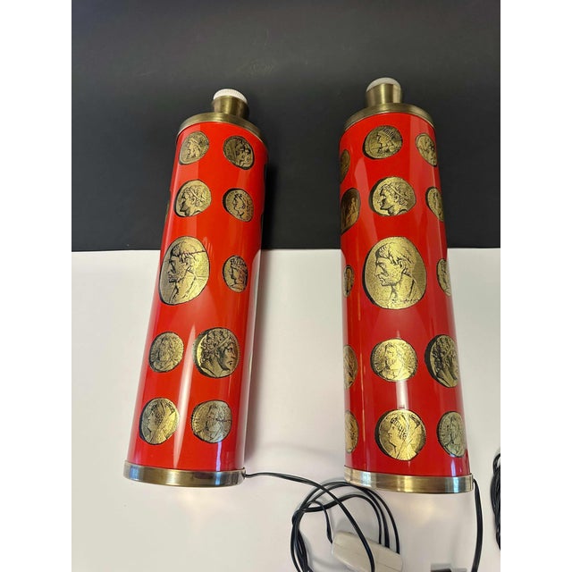1980s Pair of Vintage Fornasetti Table Lamps For Sale - Image 5 of 8