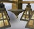 Antique Arts & Crafts Mission 4-Light Brass Chandelier With Colorful "Slag Glass" Shades For Sale In San Francisco - Image 6 of 9