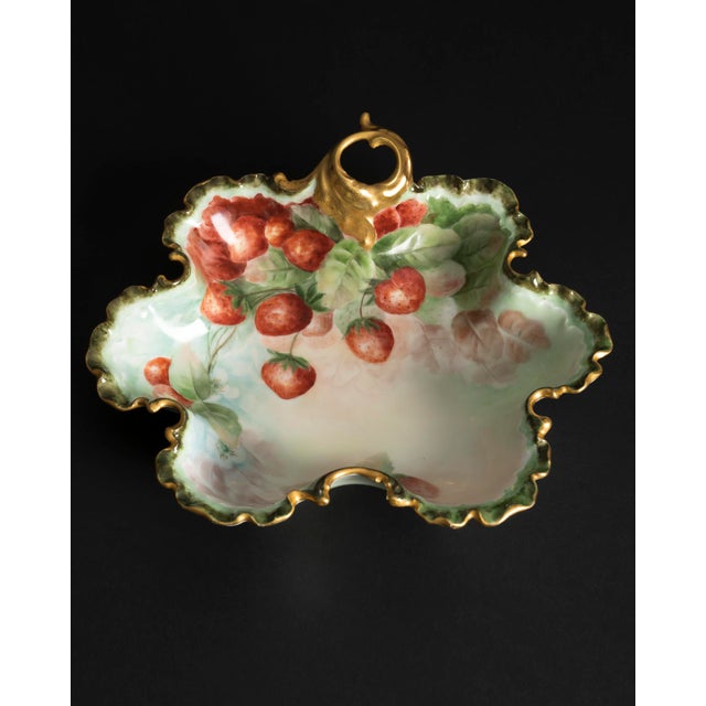 Rosenthal Hand-Painted Porcelain Strawberry Bowl from Rosenthal Monbijou, Germany, 1900 For Sale - Image 4 of 11