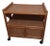 Vintage Boho Chic Rattan and Wicker Bar Cart With a Dual-Shelf Design For Sale