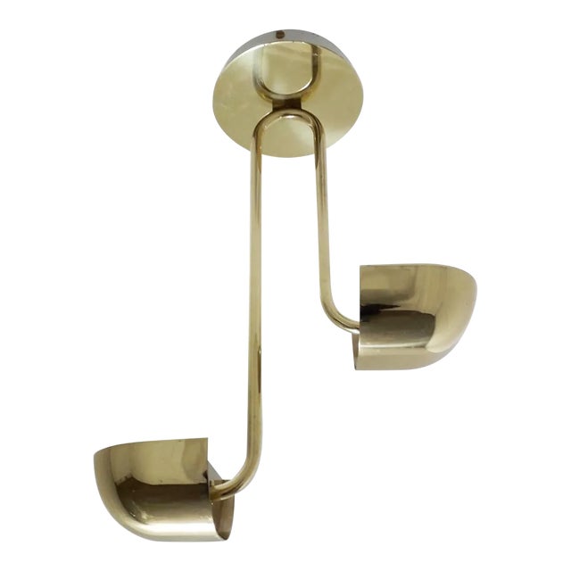 Mid 20th Century Brass Flush Mount Pendant by Lumi For Sale