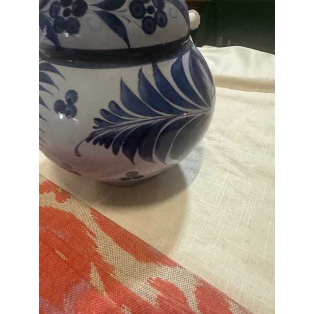 Ceramic 1970s Large Blue and White Ceramic Vase For Sale - Image 7 of 7