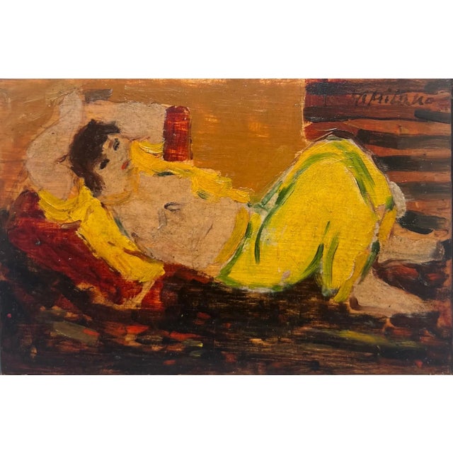 Odalisque, yellow, orient Giulio DA MILANO (Nizza, 1895 - Torino, 1990) Giulio Da Milano was a Giacomo Grosso's disciple...
