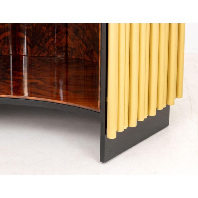 Art Deco Style Black Lacquered & Brass Bar Cabinet For Sale - Image 4 of 10