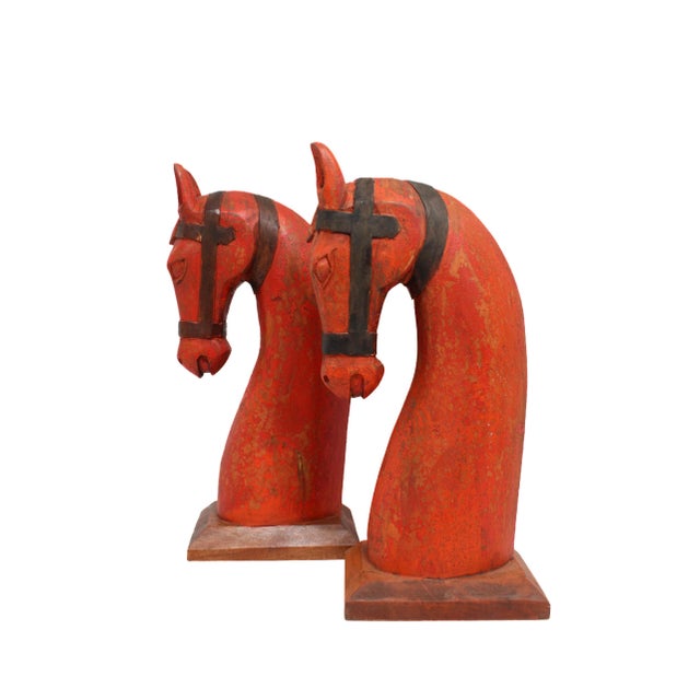 Wood Horse Head Bust For Sale - Image 7 of 11