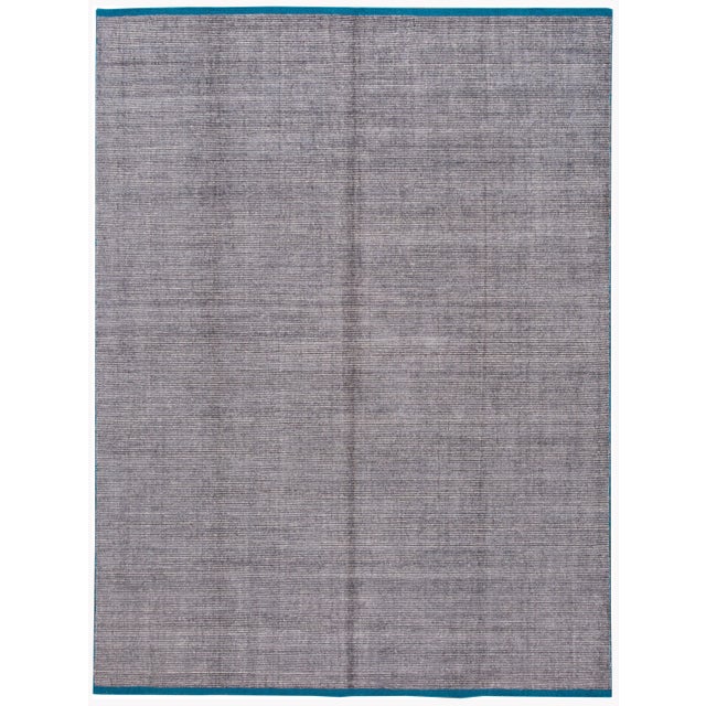 2010s Modern Gray Indian Loop/Cut Wool Rug Handmade by Apadana For Sale - Image 5 of 5