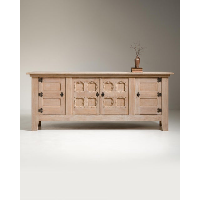 1970s French Oak Brutalist Buffet For Sale - Image 15 of 17