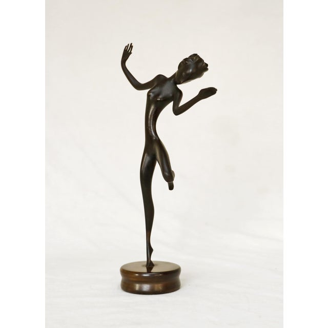 Hagenauer Workshop Vienna, Female Nude Nude Dancer, designed by Franz Hagenauer circa 1950. Nude woman in a dancing pose,...