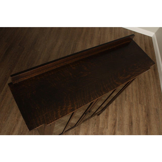 Wood Limbert Antique Mission Oak Arts & Crafts Glass Door Bookcase For Sale - Image 7 of 18