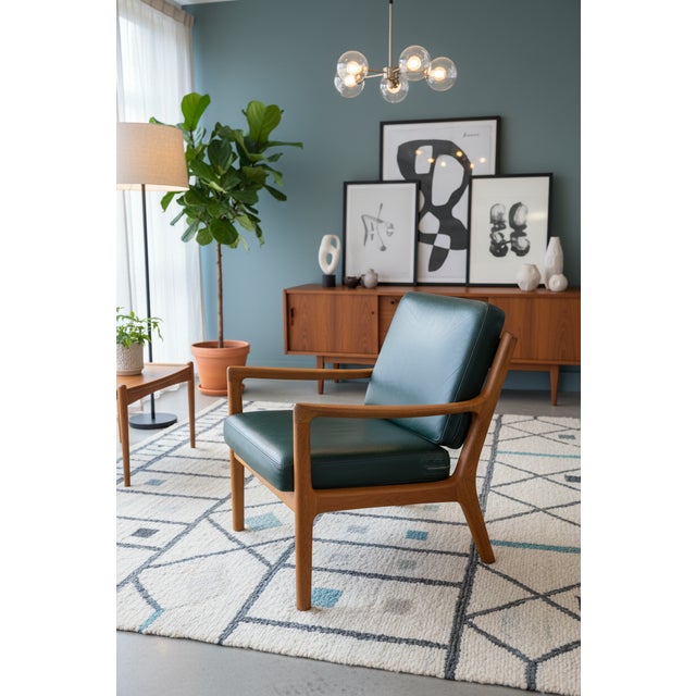 Model 169 Senator Lounge Chair in Teak and Green Leather by Ole Wanscher for Poul Jeppesens Møbelfabrik, 1960s For Sale - Image 17 of 18