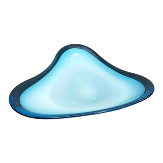 Murano Sommerso Biomorphic Shaped Bowl Centerpiece For Sale