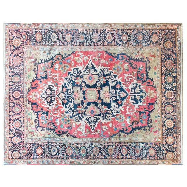 Persian 19th Century Persian Serapi Rug For Sale - Image 3 of 16