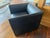 Animal Skin Gary Lee for Niedermeier Black Leather Architectural Armchair, Mid-1990s For Sale - Image 7 of 13