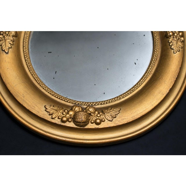 Antique Victorian Oval Mirror Giltwood Acorns 14" For Sale - Image 9 of 11