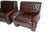 Brown Vintage Leather Armchairs and Ottoman from de Sede, 1960s, Set of 3 For Sale - Image 8 of 11