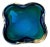 Large Biomorphic Murano Blue & Green Glass Bowl, circa 1970 For Sale