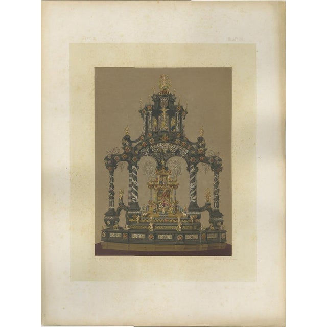 Bavarian Royal Chapel Altar Shrines, 1874, Chromolithographs on Paper, Set of 2 For Sale - Image 3 of 13