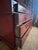 Vintage Red Chinoiserie Secretary Desk With Hand-Painted Gilt Asian Landscapes & Double Bonnet Top For Sale - Image 10 of 15