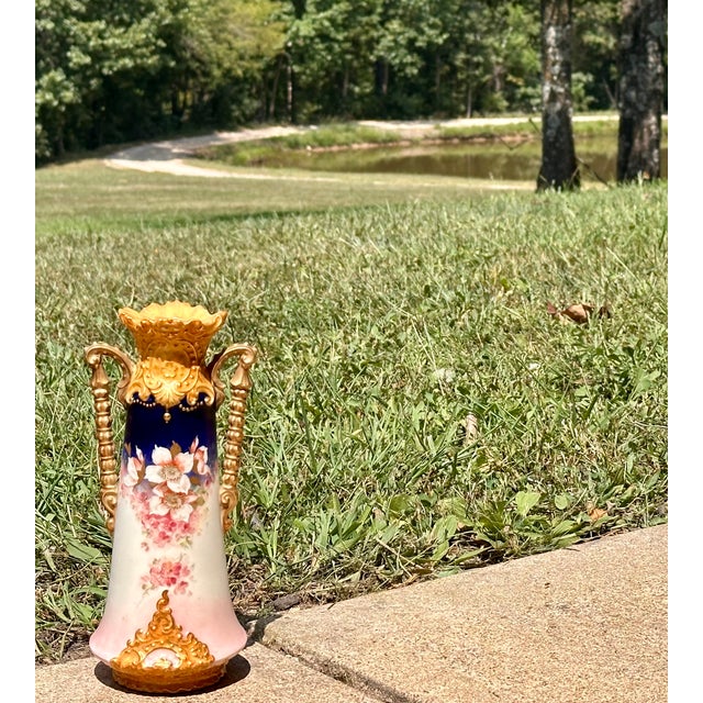 Victoria Porcelain Factory Carlsbad Floral Vase c.1891-1918 For Sale - Image 17 of 17