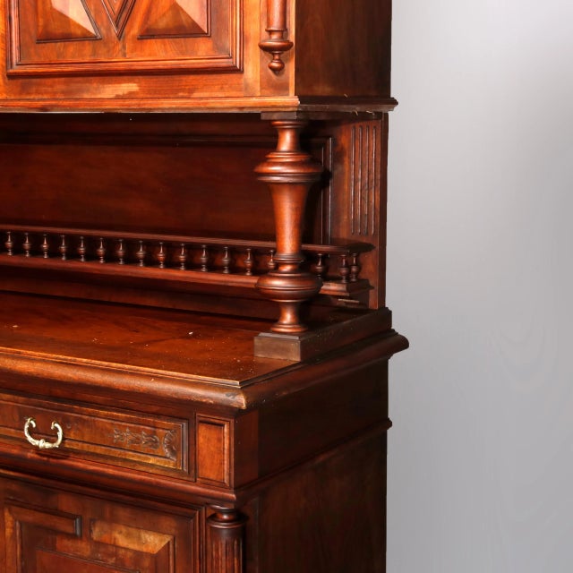 Mid 19th Century Antique French Renaissance Carved Walnut Cupboard with Torchieres, 19th Century For Sale - Image 5 of 13