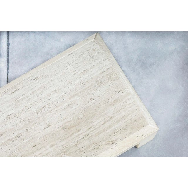 1970s Vintage Italian Modern Travertine Coffee Table For Sale - Image 11 of 11