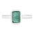 Natural Emerald Bezel Set Solitaire Ring in 925 Sterling Silver - Size 6 For Sale