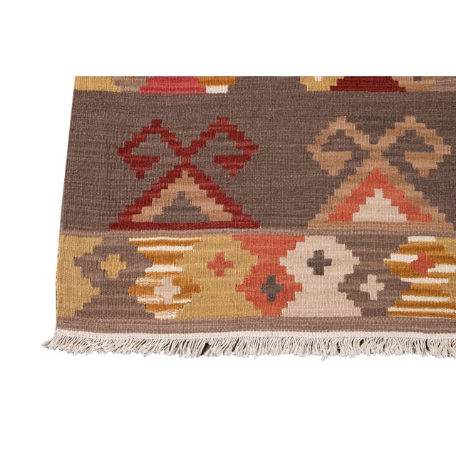 21st Century Modern Kilim Rug 5 '10'' X 8'1'' For Sale - Image 10 of 12