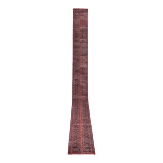 1960s Vintage Turkish Oushak Extra Long and Wide Runner - Stair Tread For Sale