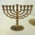 Mid-20th Century Trio Variegated Height Brass Menorahs For Sale - Image 10 of 12
