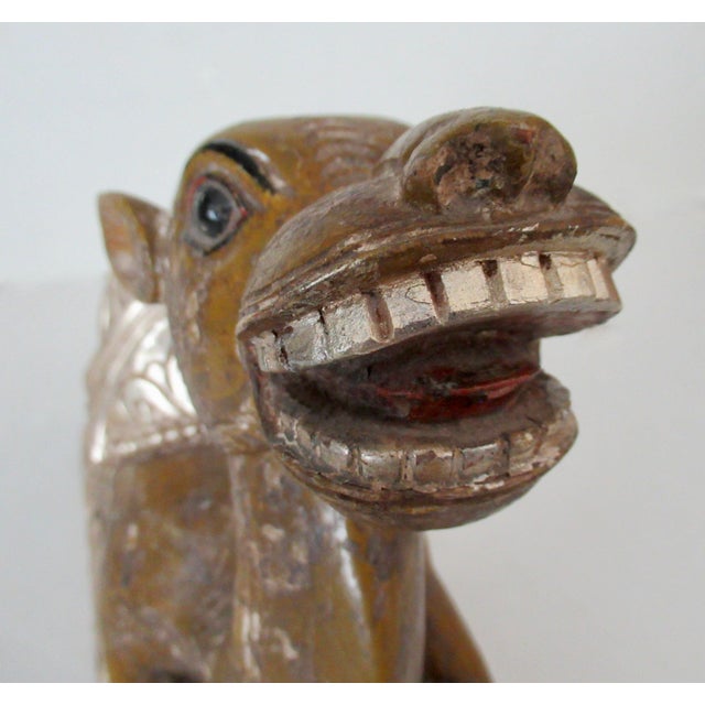 Antique Anglo-Indian Hand-Crafted, Wood-Carved & Gilded Silver Leaf Reposed Camel Accent/Decorstive Piece For Sale - Image 12 of 18