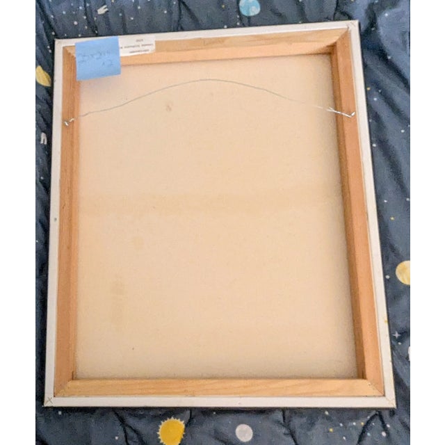 Orange Primitive Futurism "Celestial Sunflowers" Oil Painting by Artist John Carnright For Sale - Image 8 of 11